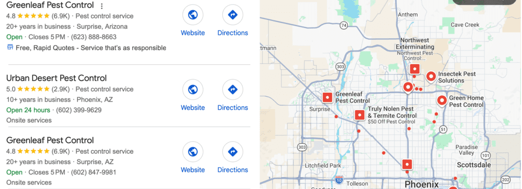 google map pack